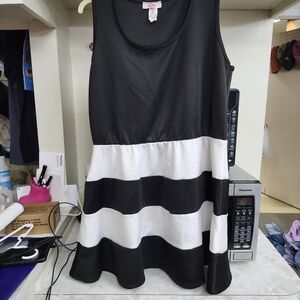 Diamond Supply Co. Monochrome Striped Mini Dress